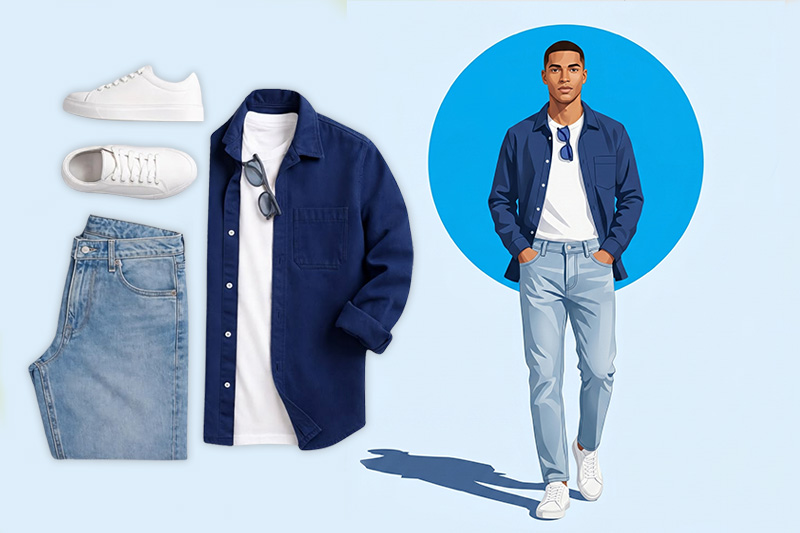 Ilustracion Outfit Azul